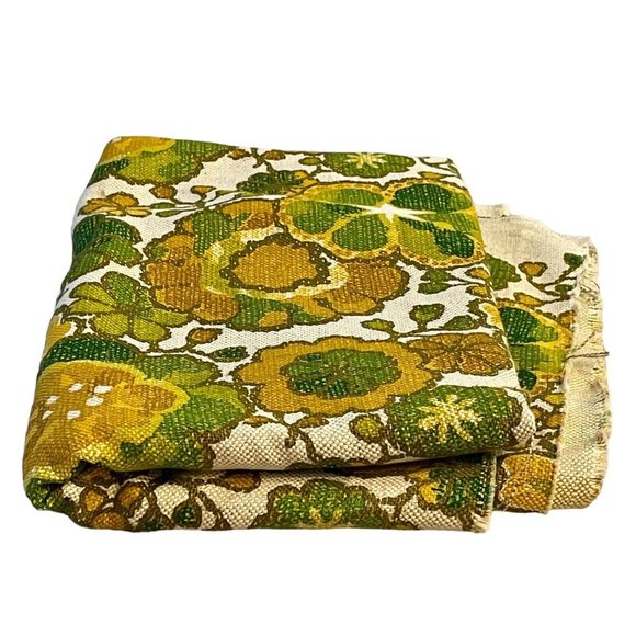 Unbranded Other - Vintage Fabrics Floral Yellow Green Canvas 72X55 Decorative Upholstery